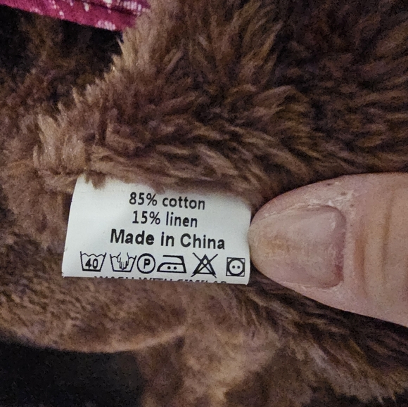 Faux Patchwork Cotton Linen Blend Faux Fur Lined Jacket Size XL - Picture 5 of 7